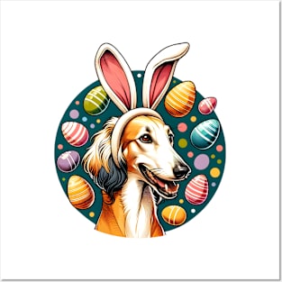 Saluki with Bunny Ears Celebrates Easter Delightfully Posters and Art